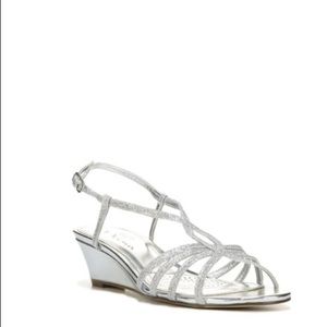 Touch of Nina Shoes - Nina Silver Wedges Size 8 Holiday or Wedding Touch of Nina Shoes - Nina Silver Wedges Size 8 Holiday or Wedding